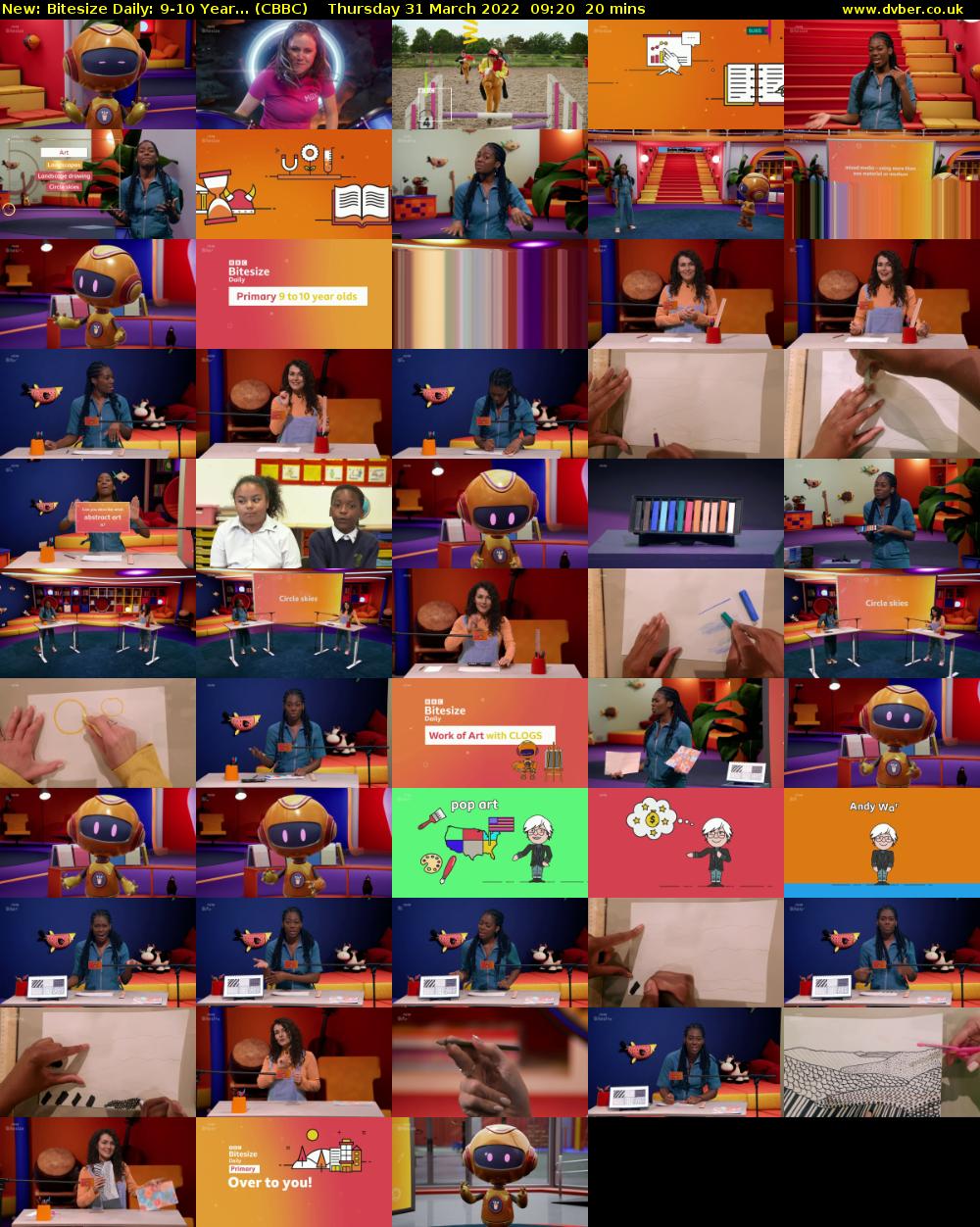 Bitesize Daily: 9-10 Year... (CBBC) Thursday 31 March 2022 09:20 - 09:40