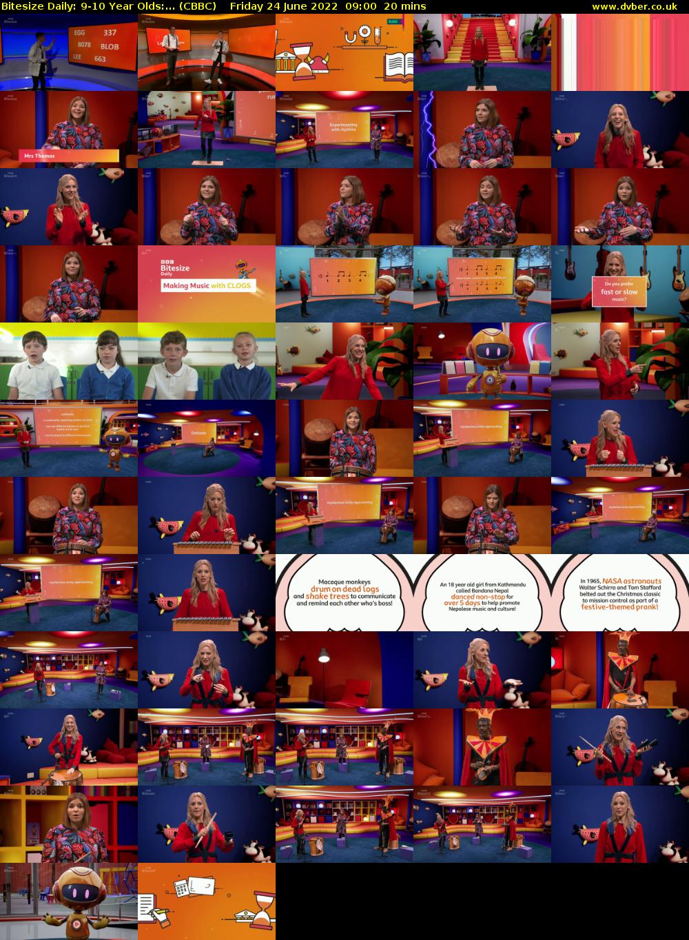 Bitesize Daily: 9-10 Year Olds:... (CBBC) Friday 24 June 2022 09:00 - 09:20