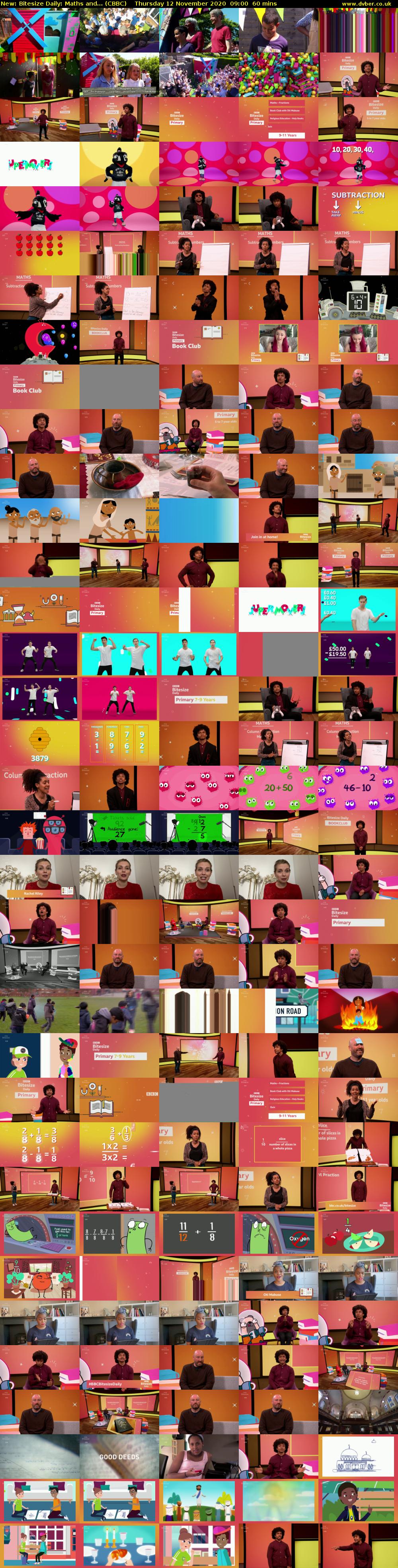 Bitesize Daily: Maths and... (CBBC) Thursday 12 November 2020 09:00 - 10:00