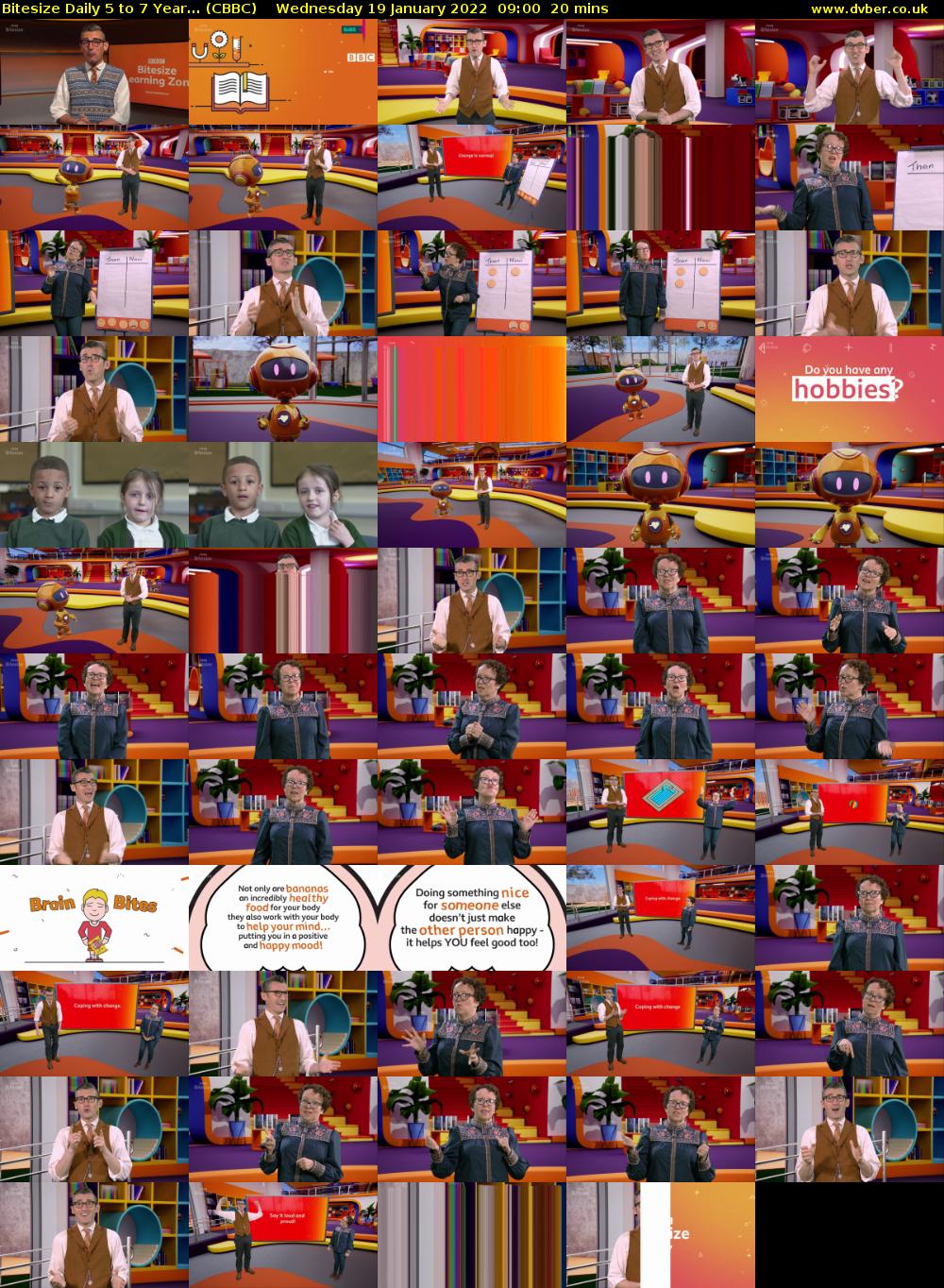 Bitesize Daily 5 to 7 Year... (CBBC) Wednesday 19 January 2022 09:00 - 09:20