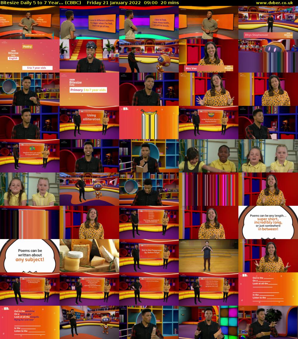 Bitesize Daily 5 to 7 Year... (CBBC) Friday 21 January 2022 09:00 - 09:20