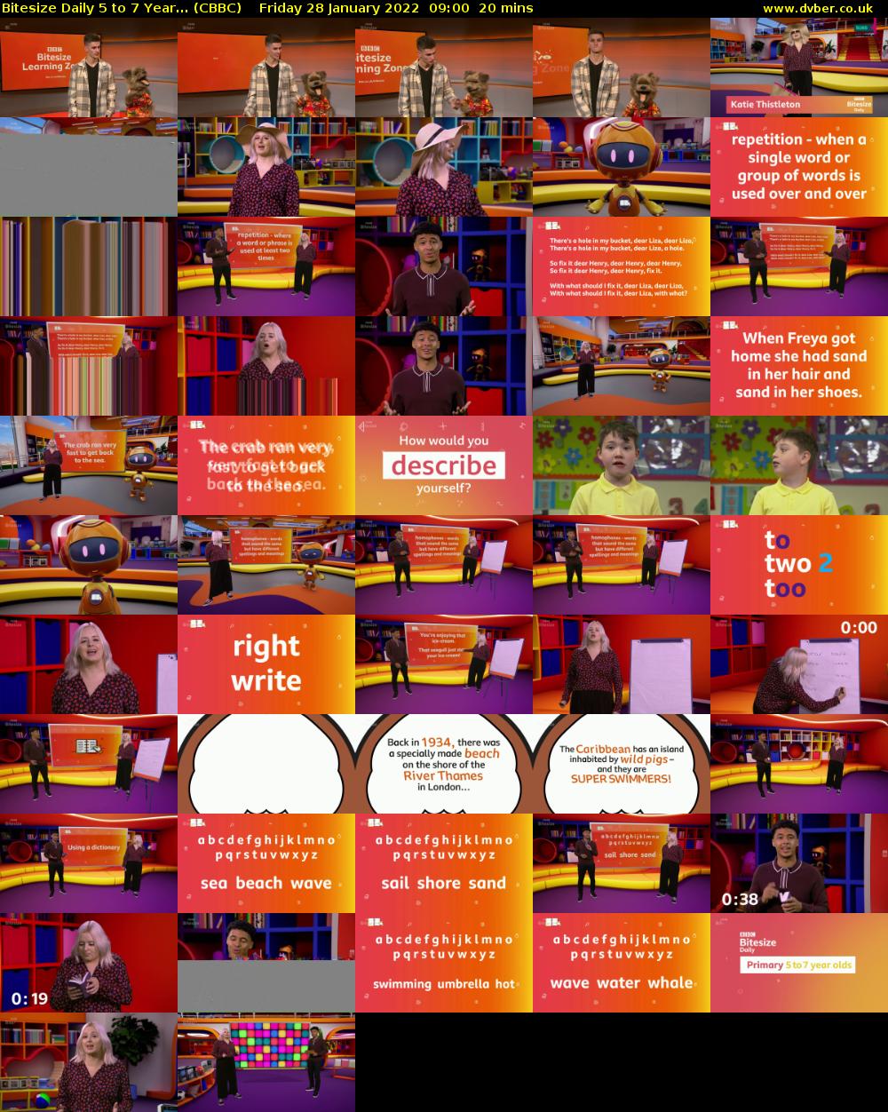 Bitesize Daily 5 to 7 Year... (CBBC) Friday 28 January 2022 09:00 - 09:20
