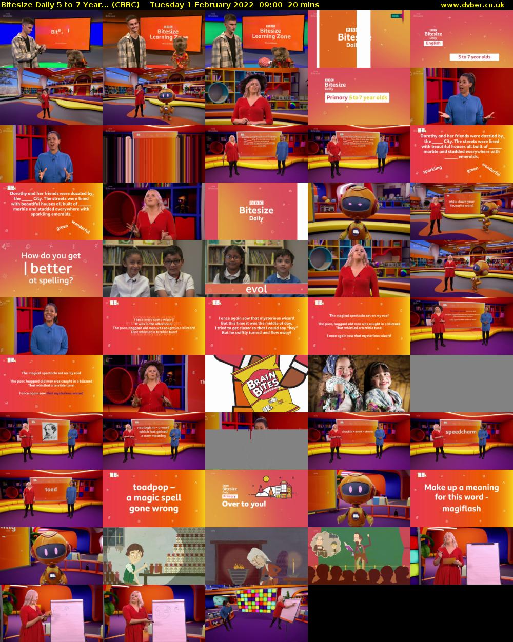 Bitesize Daily 5 to 7 Year... (CBBC) Tuesday 1 February 2022 09:00 - 09:20
