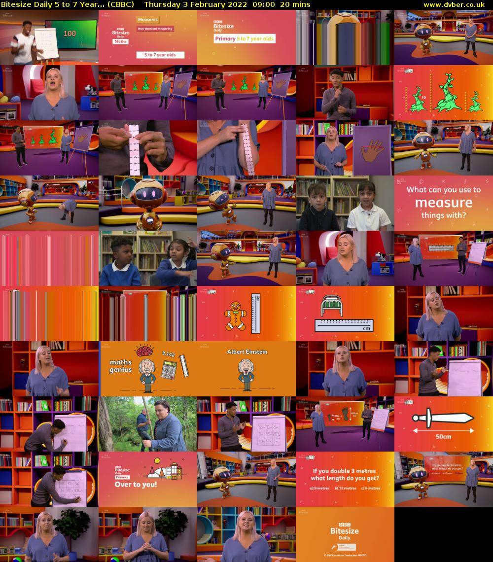 Bitesize Daily 5 to 7 Year... (CBBC) Thursday 3 February 2022 09:00 - 09:20