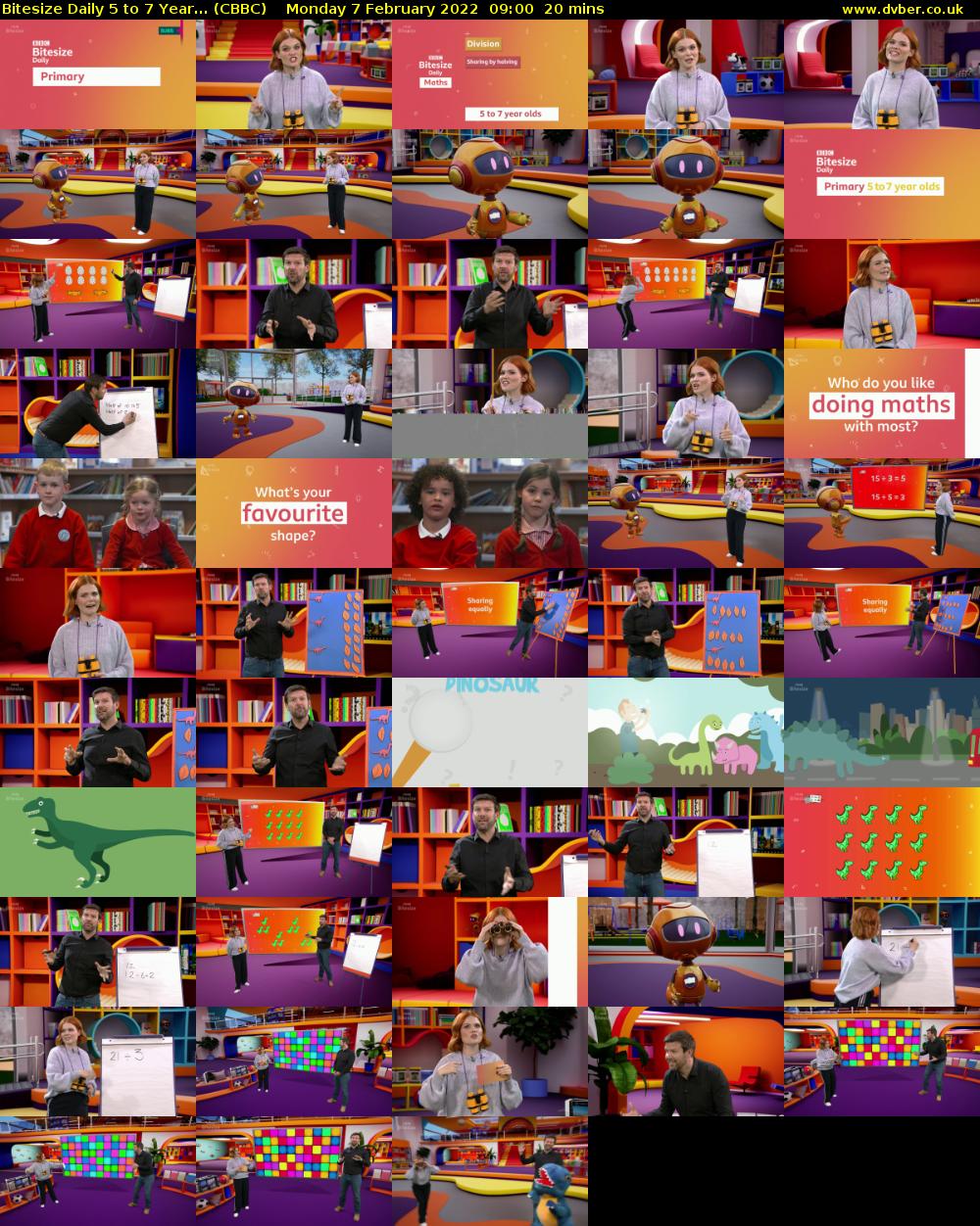 Bitesize Daily 5 to 7 Year... (CBBC) Monday 7 February 2022 09:00 - 09:20