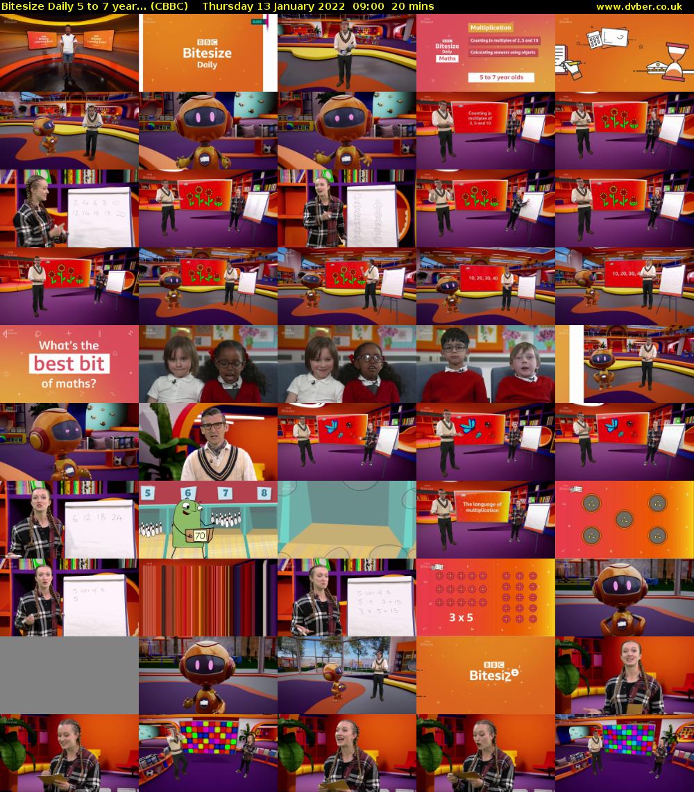 Bitesize Daily 5 to 7 year... (CBBC) Thursday 13 January 2022 09:00 - 09:20