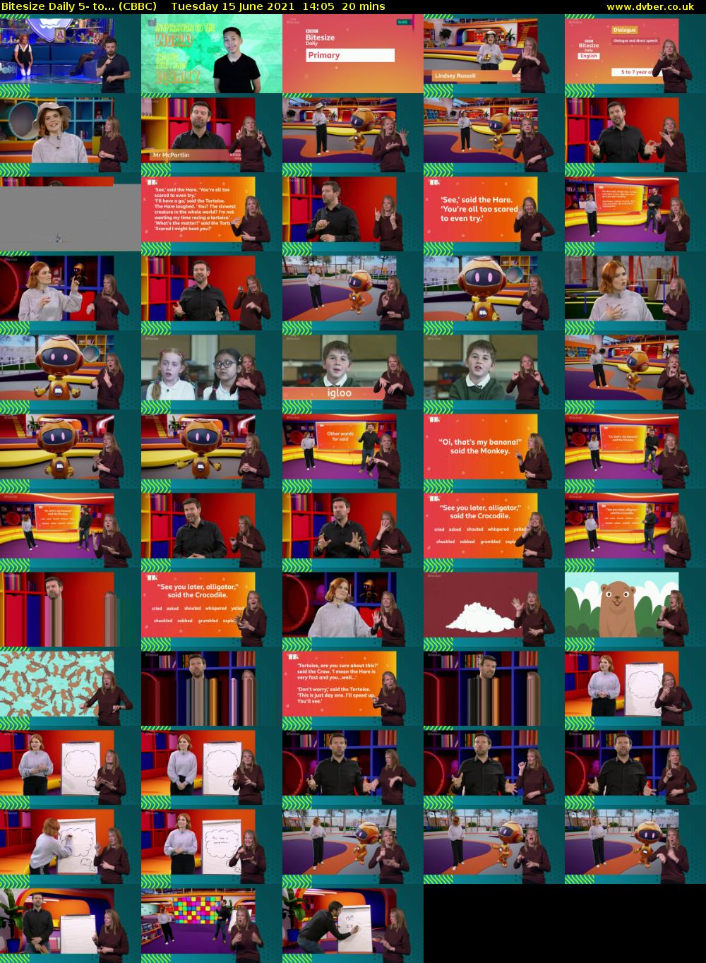 Bitesize Daily 5- to... (CBBC) Tuesday 15 June 2021 14:05 - 14:25