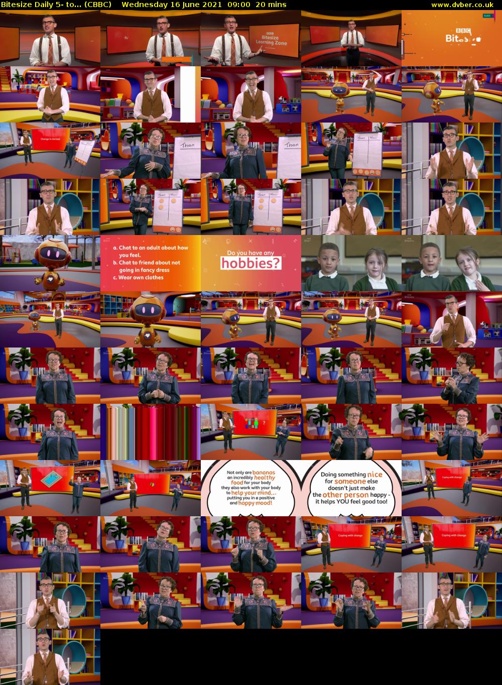 Bitesize Daily 5- to... (CBBC) Wednesday 16 June 2021 09:00 - 09:20