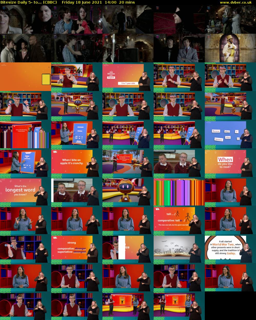 Bitesize Daily 5- to... (CBBC) Friday 18 June 2021 14:00 - 14:20