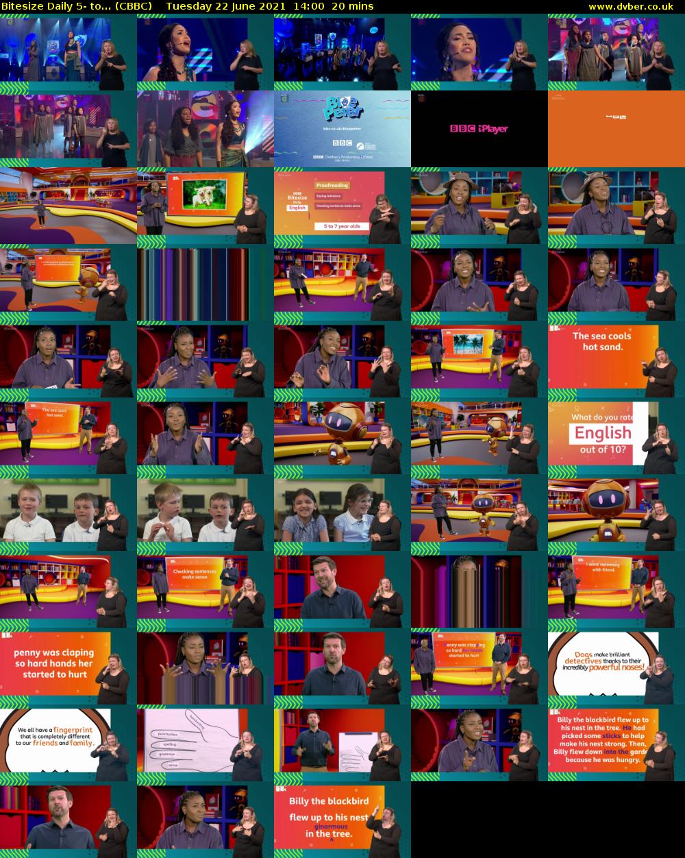Bitesize Daily 5- to... (CBBC) Tuesday 22 June 2021 14:00 - 14:20