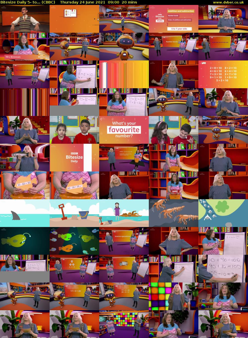 Bitesize Daily 5- to... (CBBC) Thursday 24 June 2021 09:00 - 09:20
