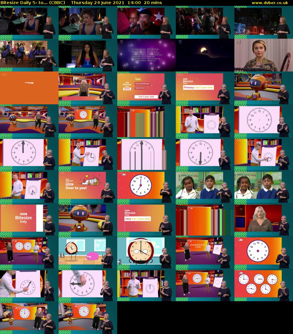 Bitesize Daily 5- to... (CBBC) Thursday 24 June 2021 14:00 - 14:20