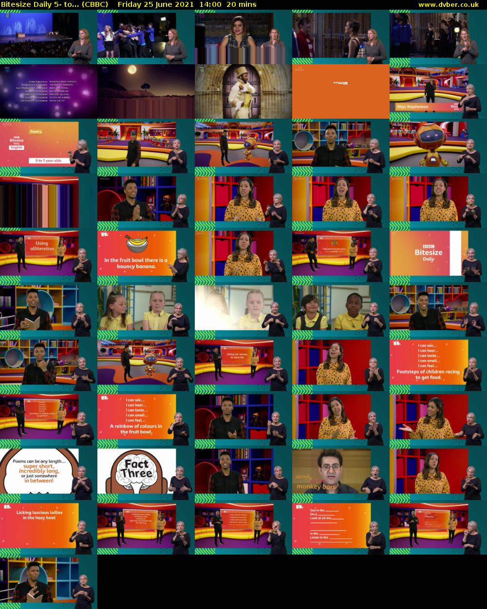 Bitesize Daily 5- to... (CBBC) Friday 25 June 2021 14:00 - 14:20