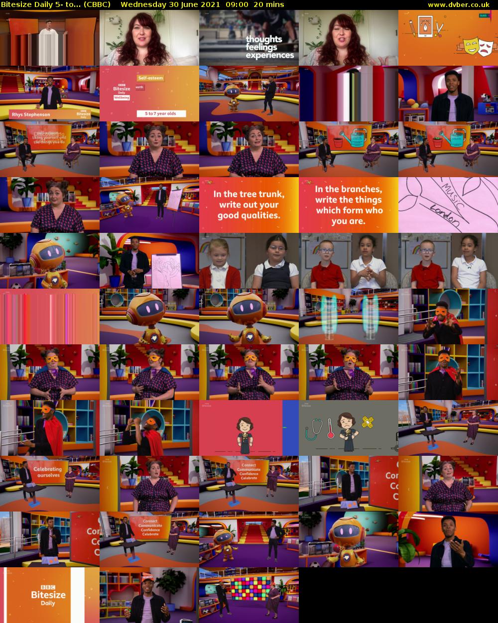 Bitesize Daily 5- to... (CBBC) Wednesday 30 June 2021 09:00 - 09:20