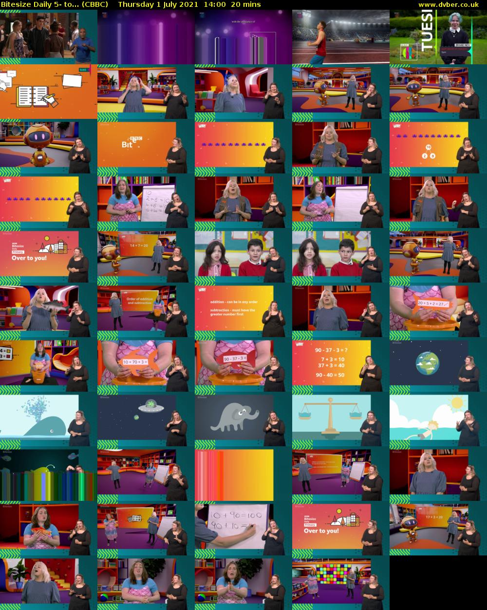 Bitesize Daily 5- to... (CBBC) Thursday 1 July 2021 14:00 - 14:20