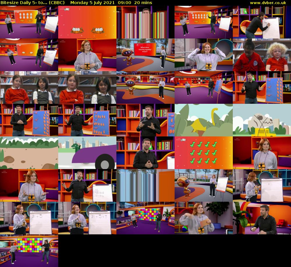 Bitesize Daily 5- to... (CBBC) Monday 5 July 2021 09:00 - 09:20