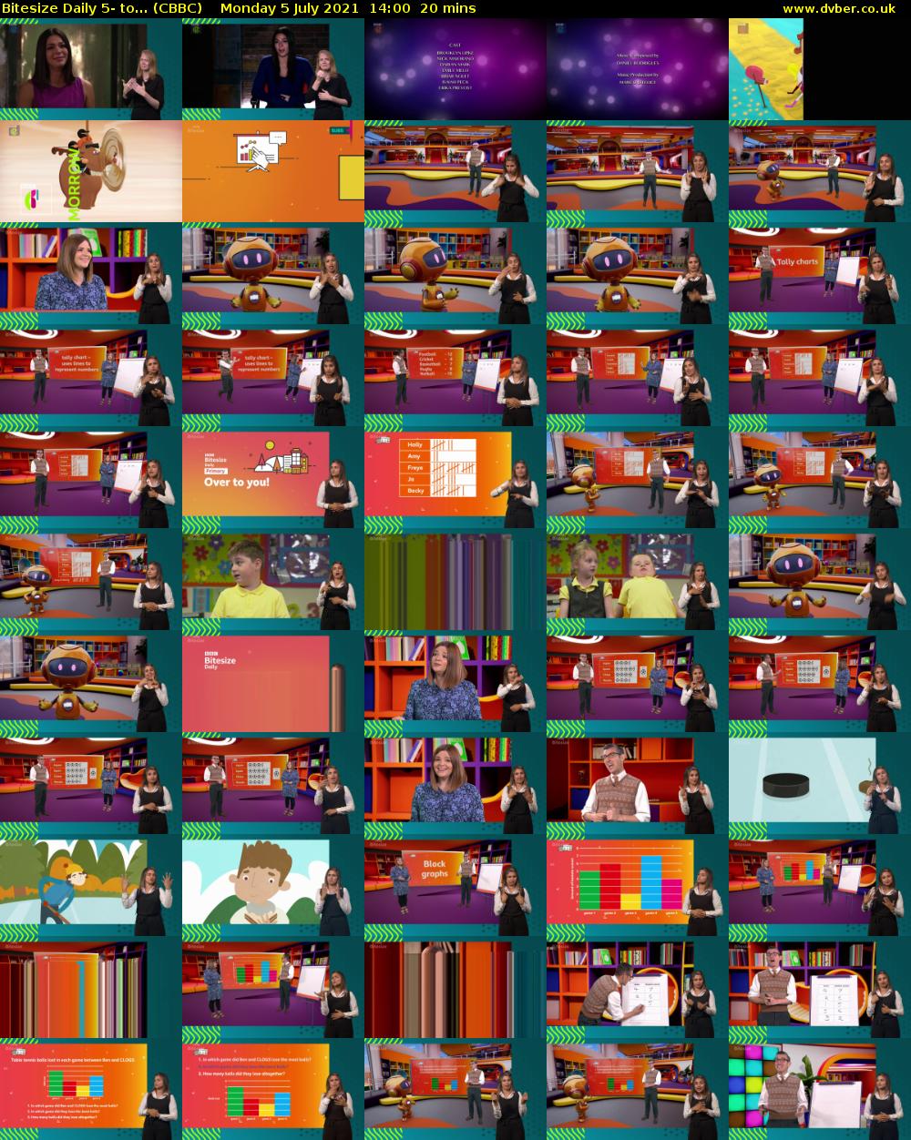 Bitesize Daily 5- to... (CBBC) Monday 5 July 2021 14:00 - 14:20