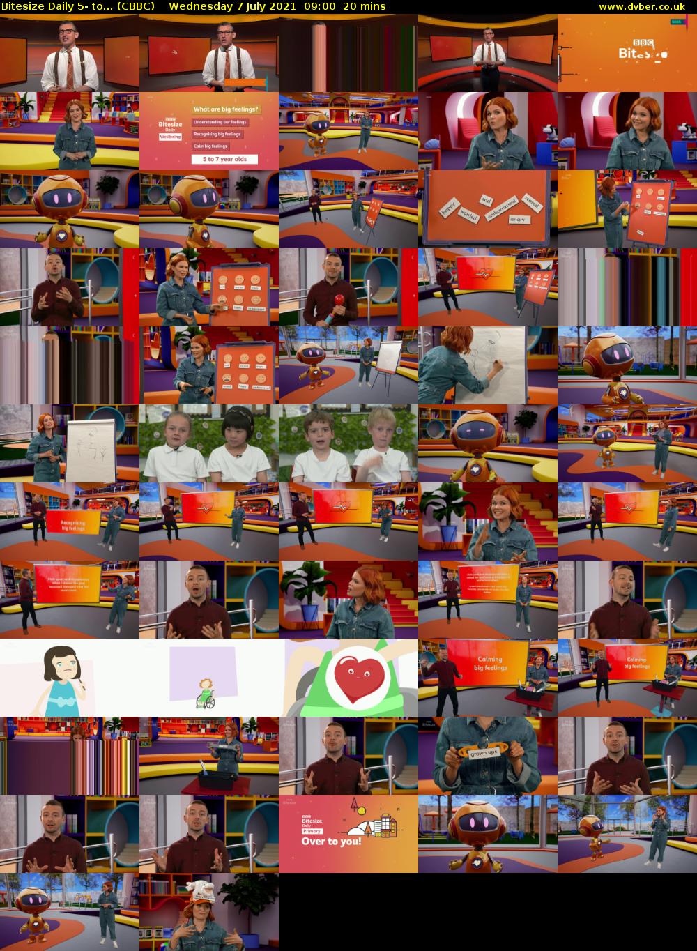 Bitesize Daily 5- to... (CBBC) Wednesday 7 July 2021 09:00 - 09:20
