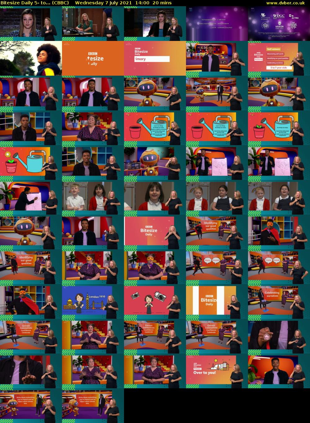 Bitesize Daily 5- to... (CBBC) Wednesday 7 July 2021 14:00 - 14:20