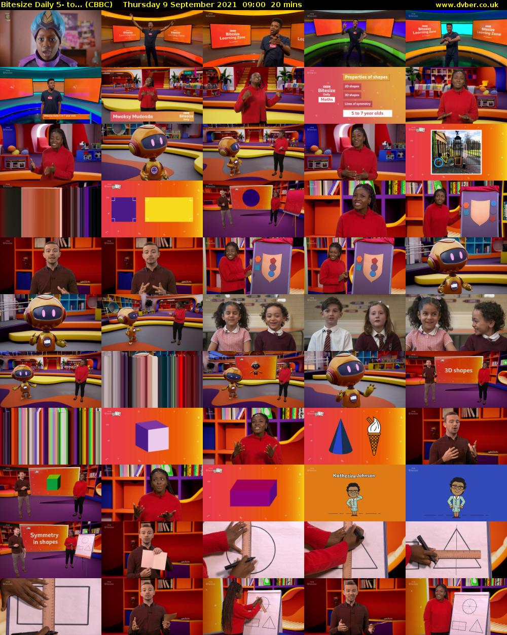 Bitesize Daily 5- to... (CBBC) Thursday 9 September 2021 09:00 - 09:20