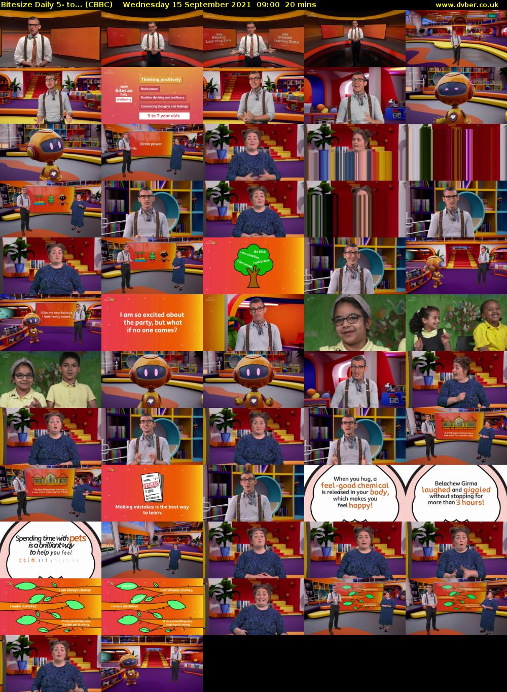 Bitesize Daily 5- to... (CBBC) Wednesday 15 September 2021 09:00 - 09:20