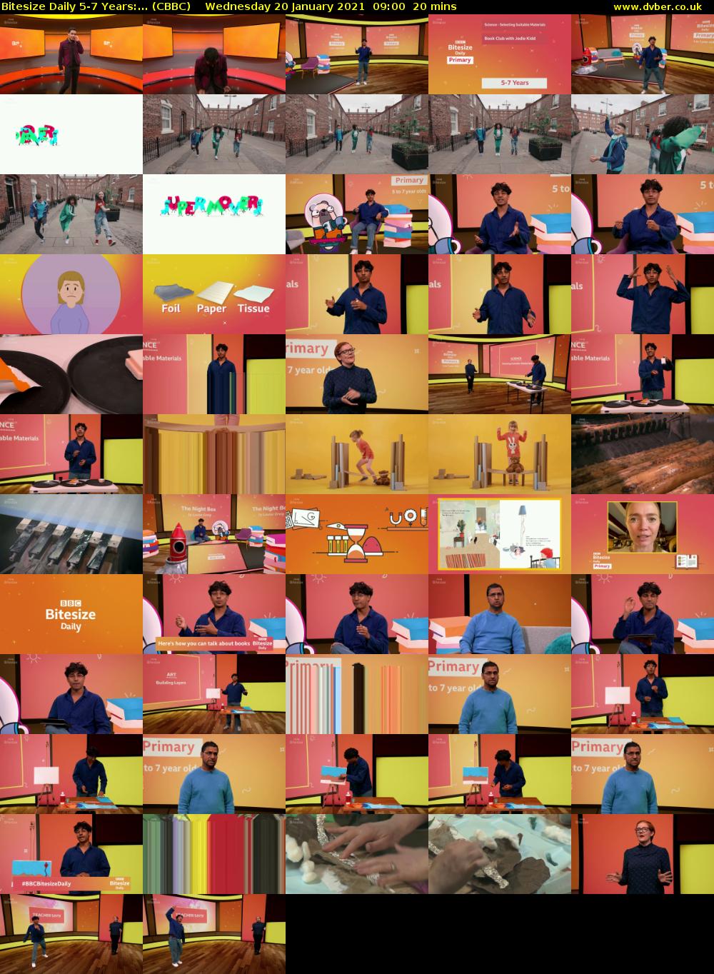 Bitesize Daily 5-7 Years:... (CBBC) Wednesday 20 January 2021 09:00 - 09:20