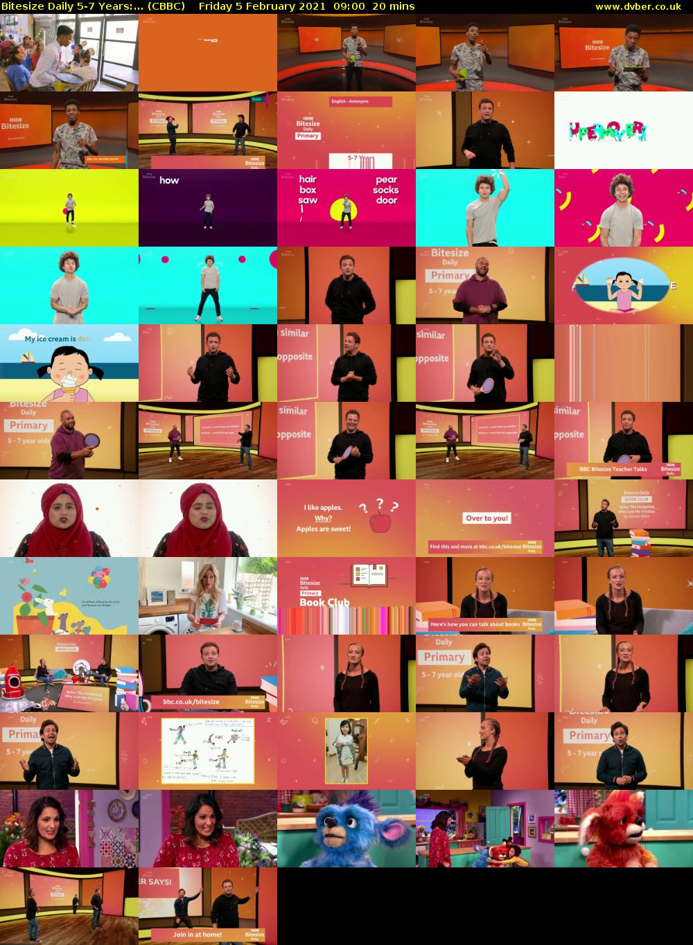 Bitesize Daily 5-7 Years:... (CBBC) Friday 5 February 2021 09:00 - 09:20