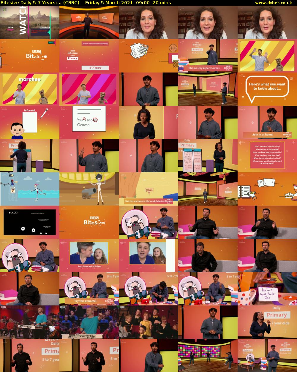 Bitesize Daily 5-7 Years:... (CBBC) Friday 5 March 2021 09:00 - 09:20