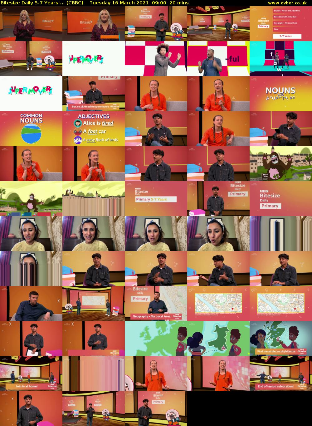 Bitesize Daily 5-7 Years:... (CBBC) Tuesday 16 March 2021 09:00 - 09:20