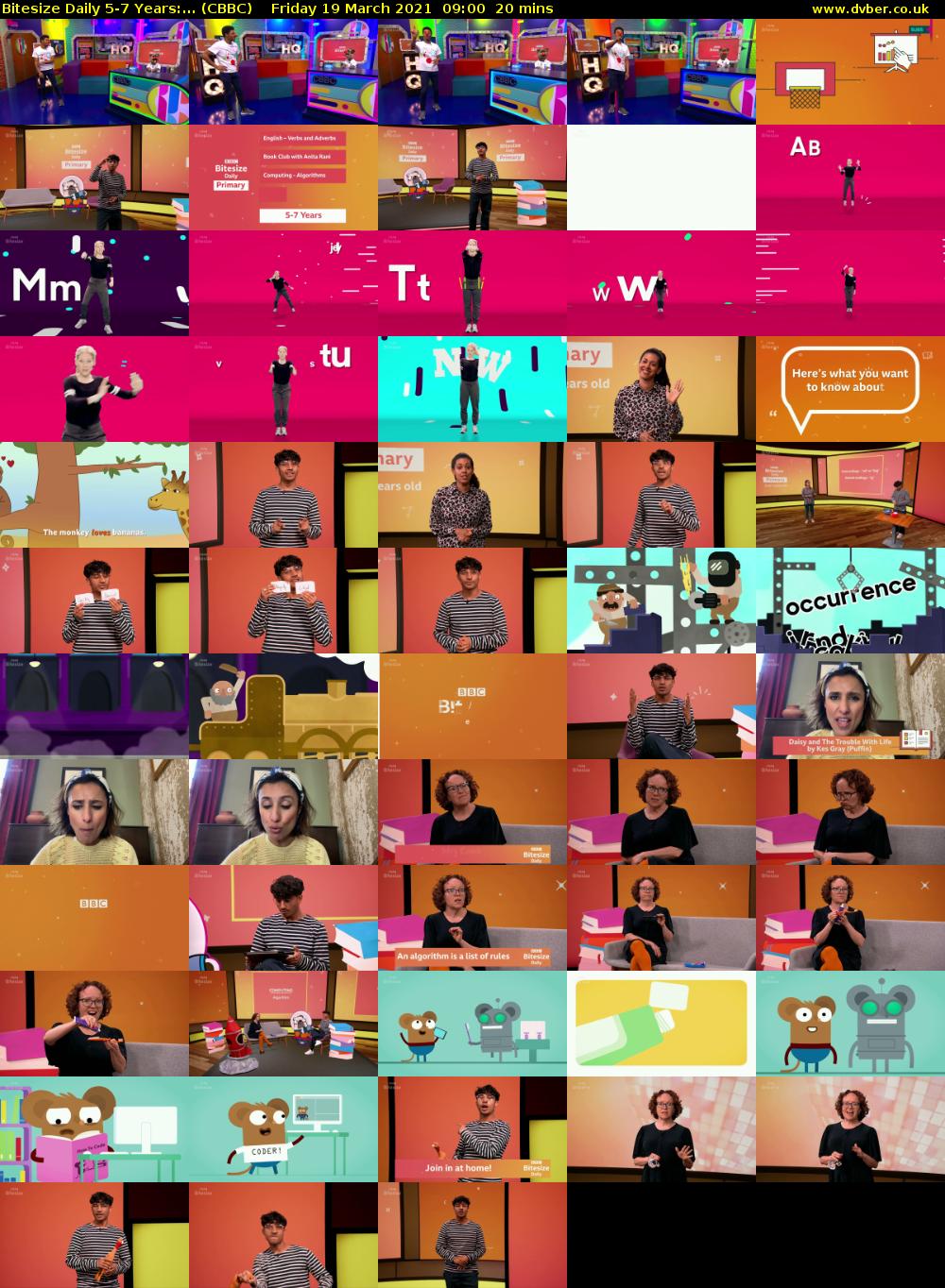 Bitesize Daily 5-7 Years:... (CBBC) Friday 19 March 2021 09:00 - 09:20