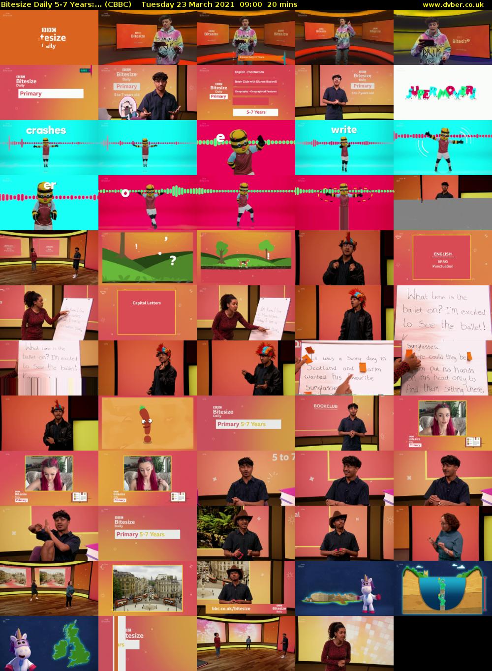 Bitesize Daily 5-7 Years:... (CBBC) Tuesday 23 March 2021 09:00 - 09:20
