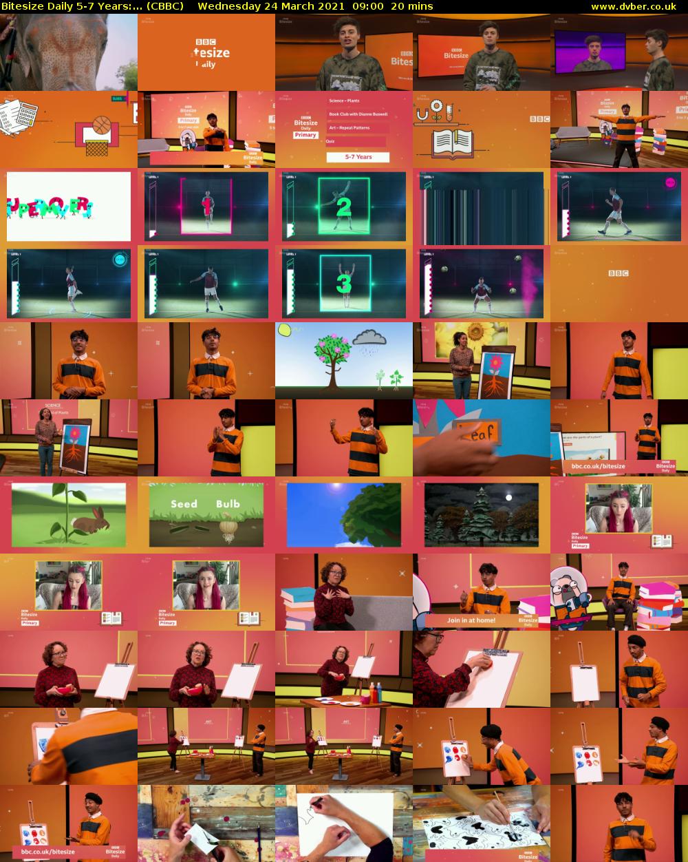 Bitesize Daily 5-7 Years:... (CBBC) Wednesday 24 March 2021 09:00 - 09:20