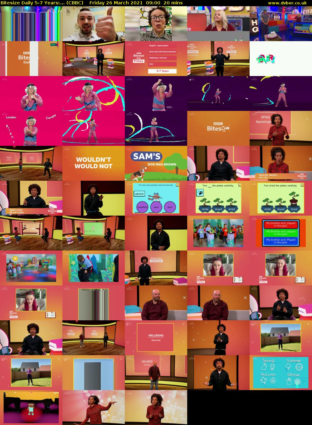 Bitesize Daily 5-7 Years:... (CBBC) Friday 26 March 2021 09:00 - 09:20