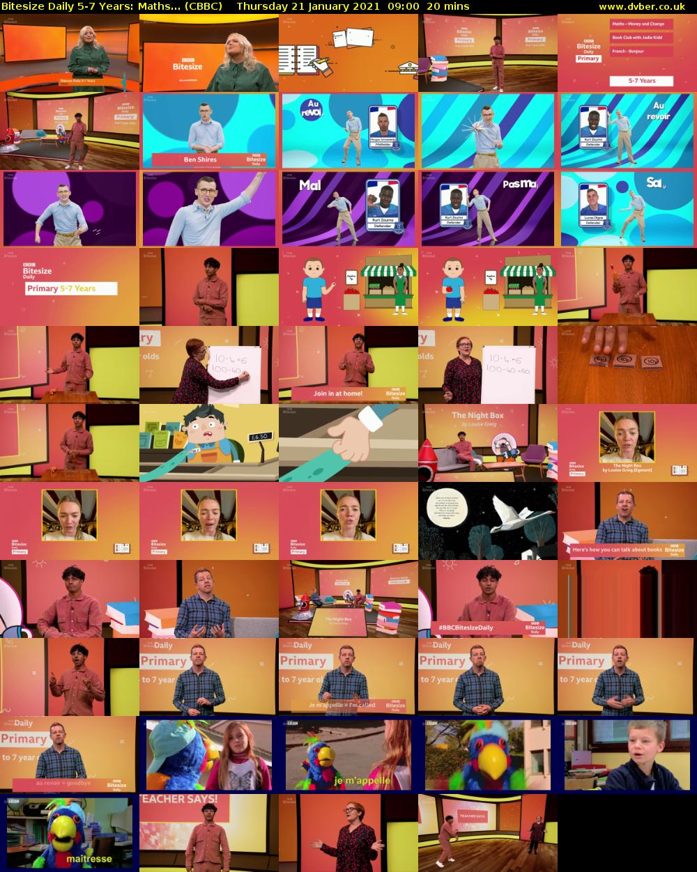 Bitesize Daily 5-7 Years: Maths... (CBBC) Thursday 21 January 2021 09:00 - 09:20