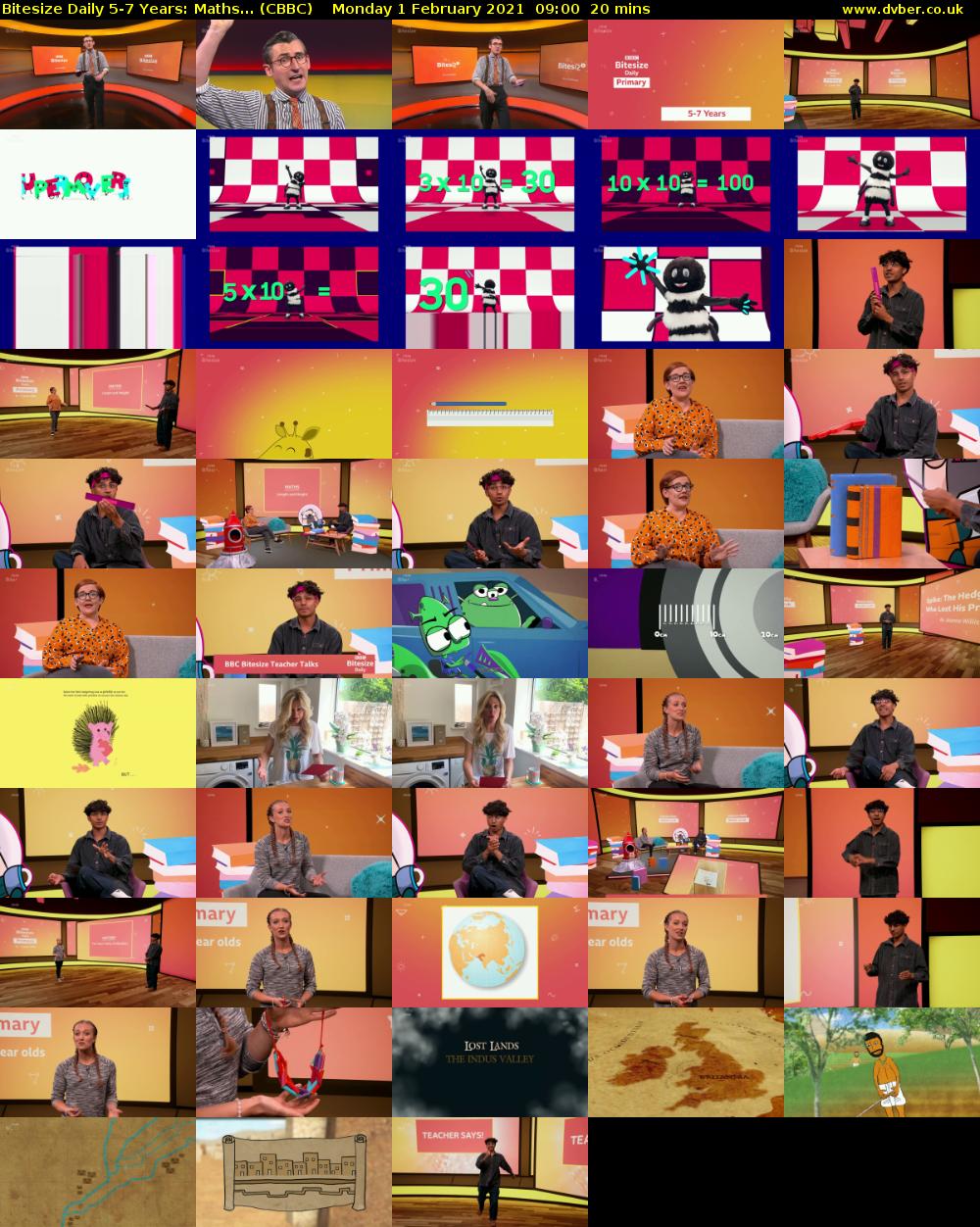 Bitesize Daily 5-7 Years: Maths... (CBBC) Monday 1 February 2021 09:00 - 09:20