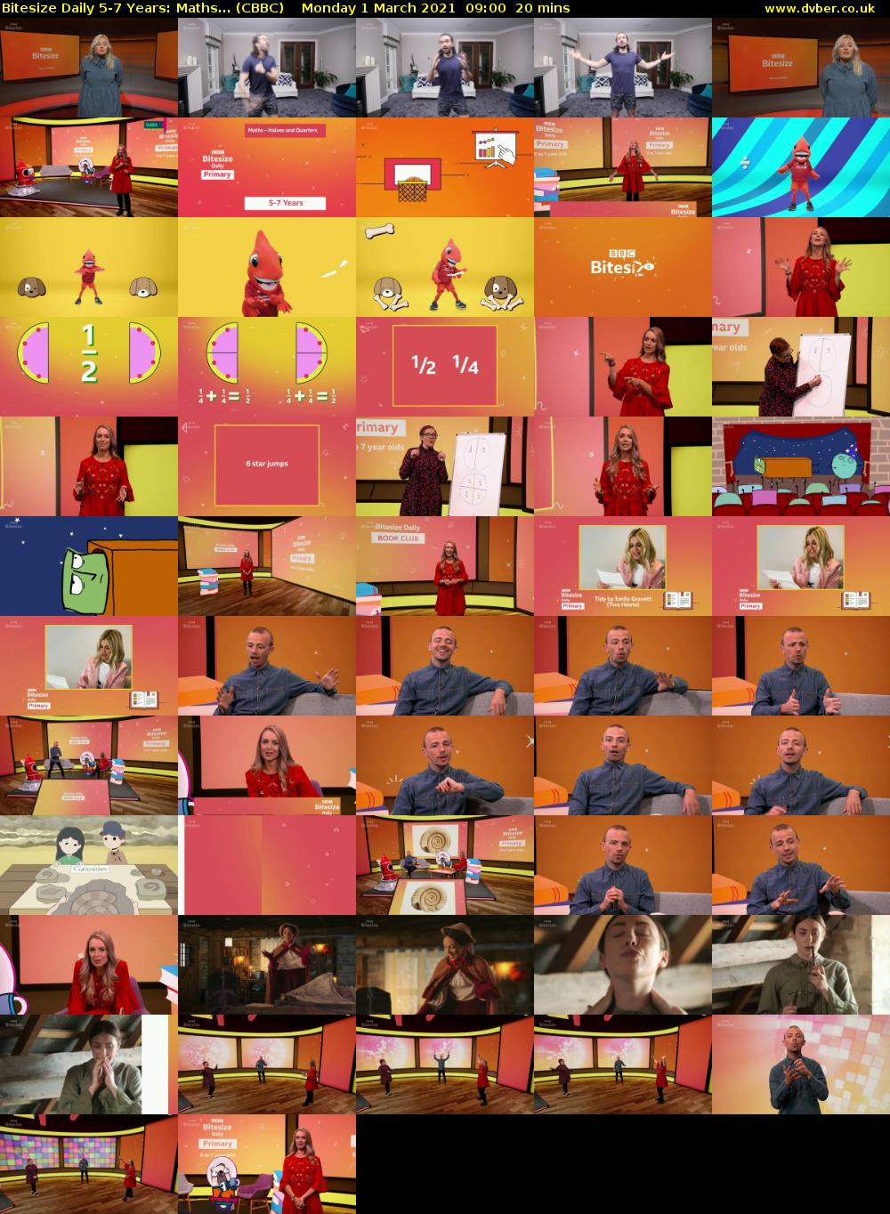 Bitesize Daily 5-7 Years: Maths... (CBBC) Monday 1 March 2021 09:00 - 09:20