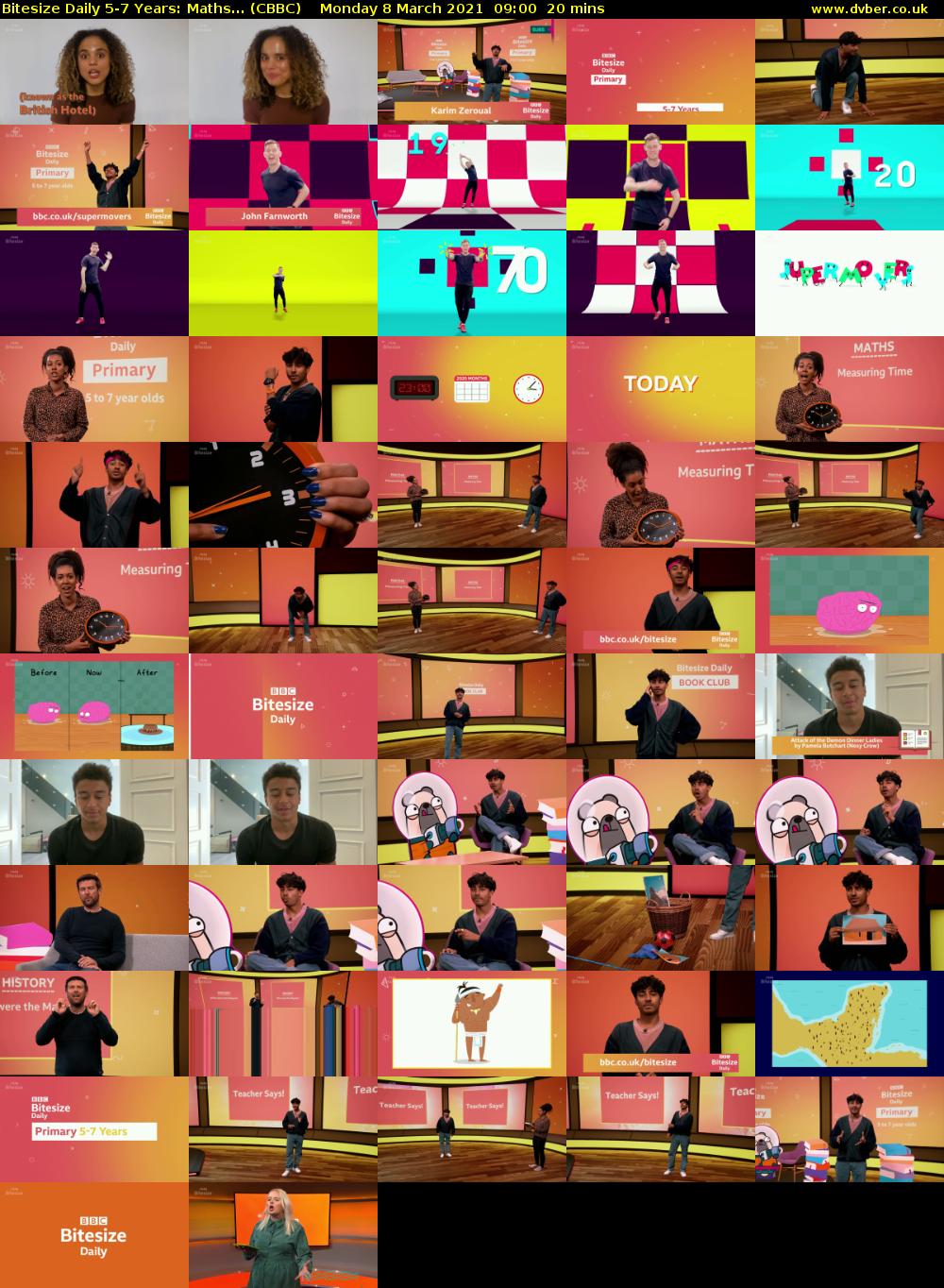 Bitesize Daily 5-7 Years: Maths... (CBBC) Monday 8 March 2021 09:00 - 09:20