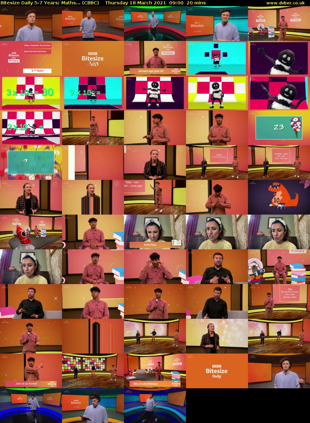 Bitesize Daily 5-7 Years: Maths... (CBBC) Thursday 18 March 2021 09:00 - 09:20