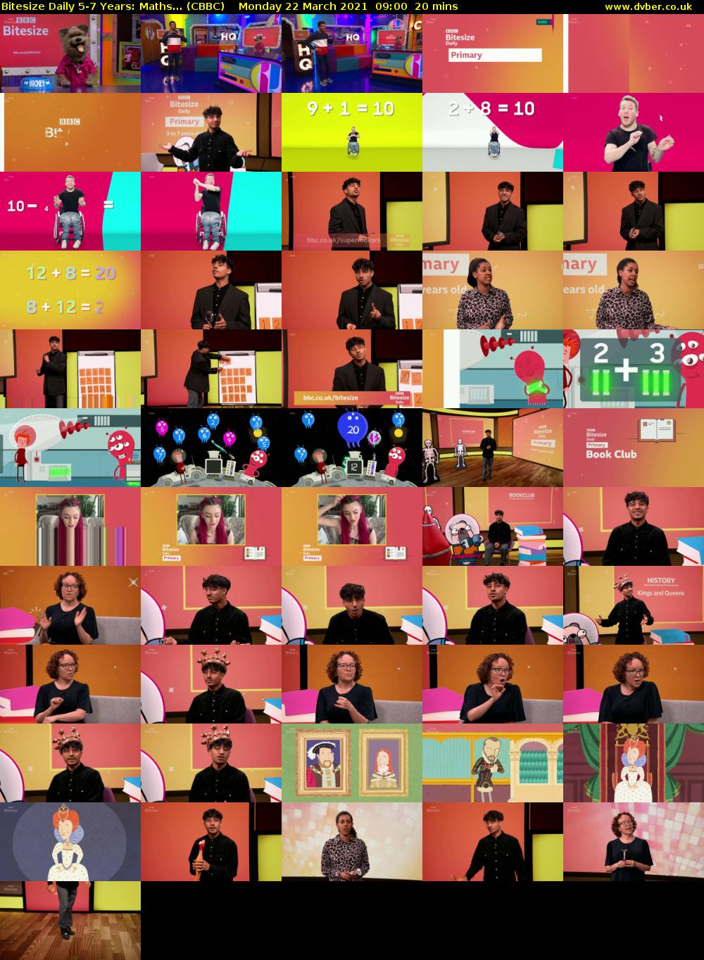 Bitesize Daily 5-7 Years: Maths... (CBBC) Monday 22 March 2021 09:00 - 09:20