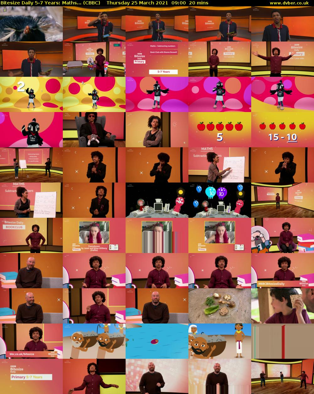 Bitesize Daily 5-7 Years: Maths... (CBBC) Thursday 25 March 2021 09:00 - 09:20
