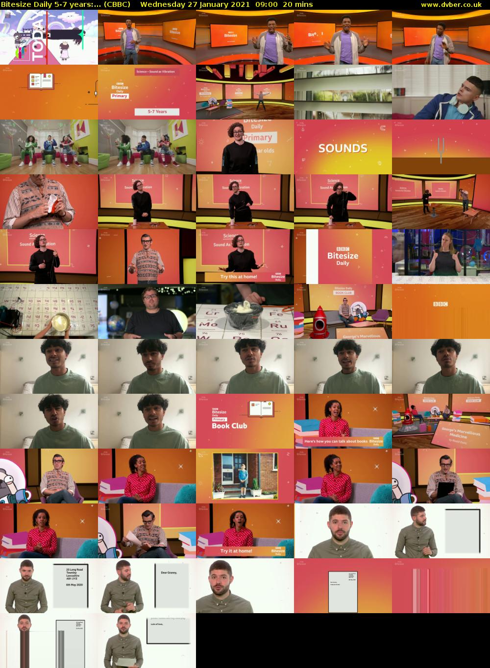 Bitesize Daily 5-7 years:... (CBBC) Wednesday 27 January 2021 09:00 - 09:20
