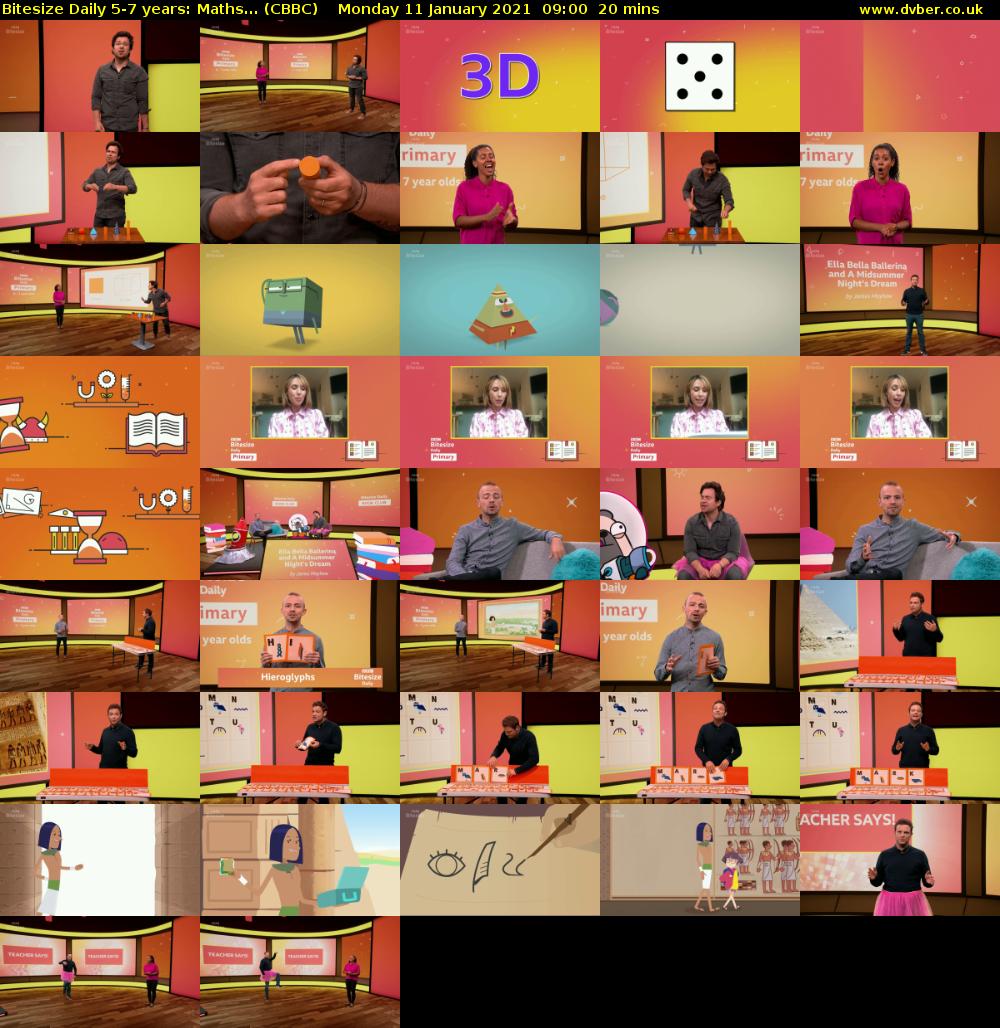 Bitesize Daily 5-7 years: Maths... (CBBC) Monday 11 January 2021 09:00 - 09:20