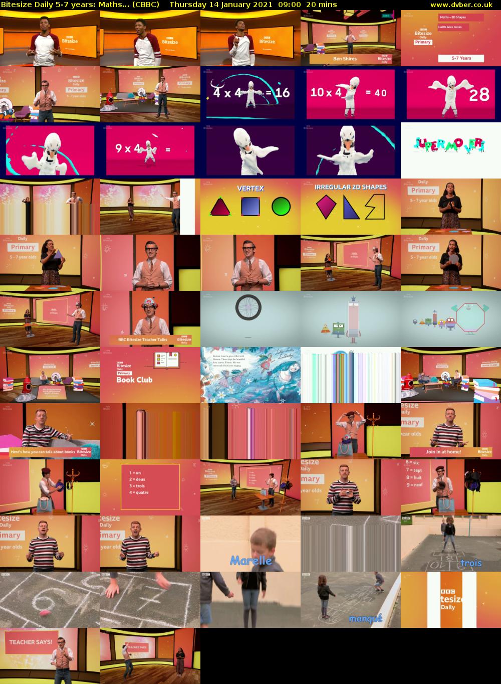 Bitesize Daily 5-7 years: Maths... (CBBC) Thursday 14 January 2021 09:00 - 09:20
