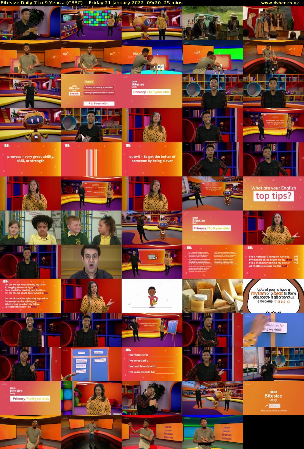Bitesize Daily 7 to 9 Year... (CBBC) Friday 21 January 2022 09:20 - 09:45
