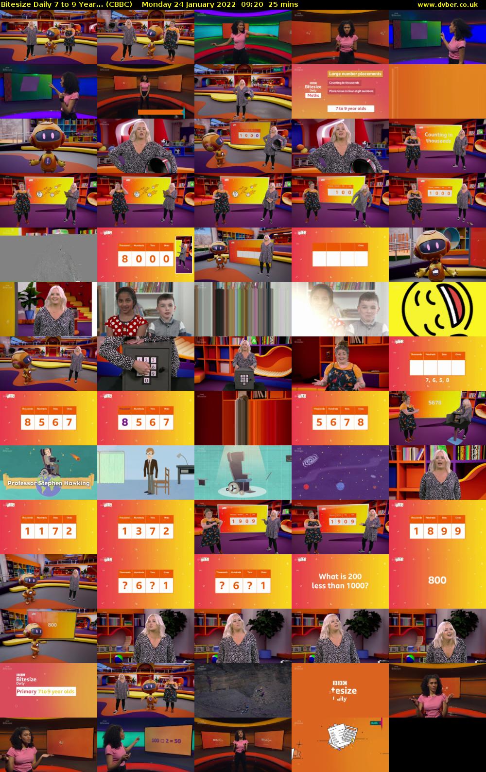 Bitesize Daily 7 to 9 Year... (CBBC) Monday 24 January 2022 09:20 - 09:45