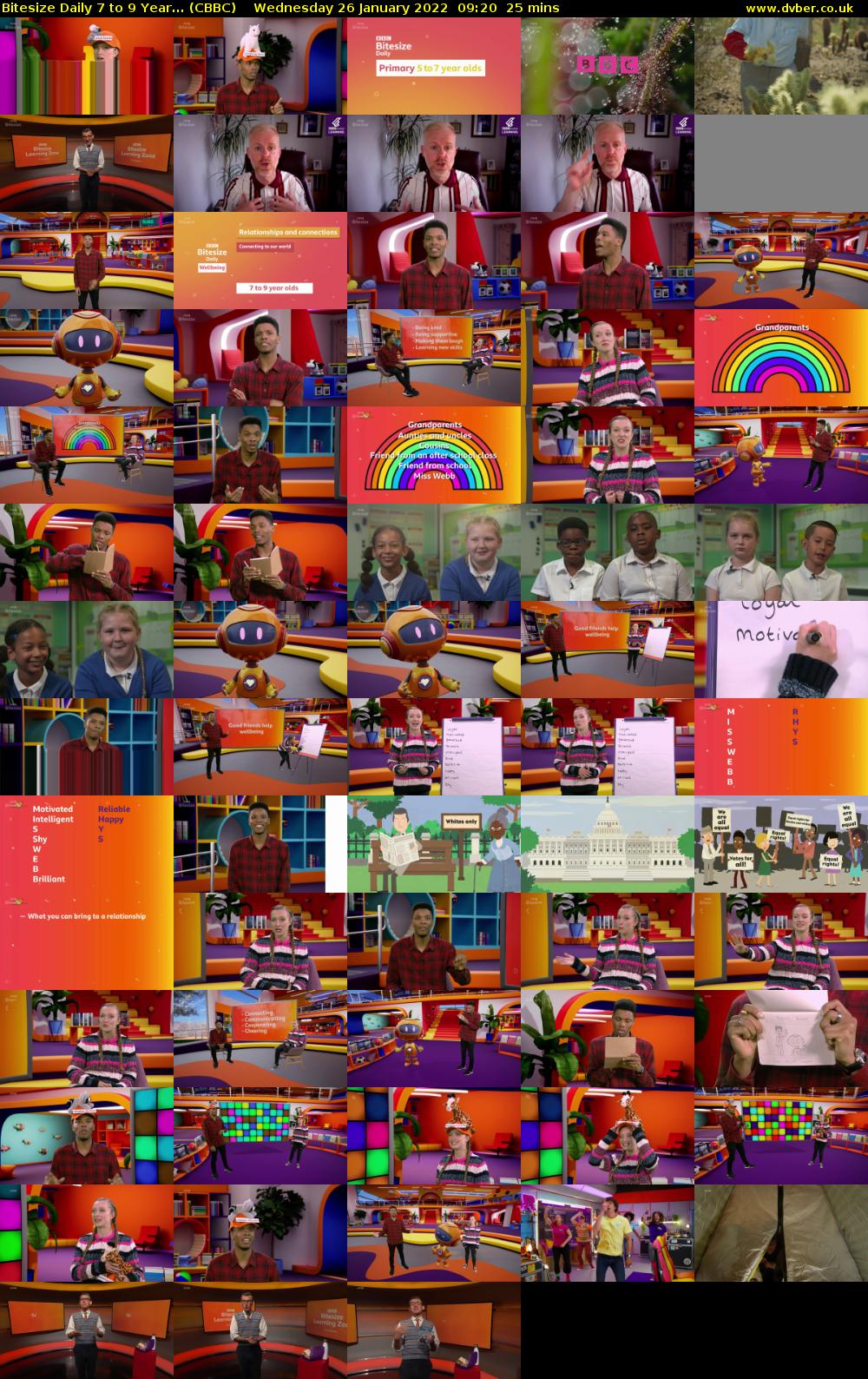 Bitesize Daily 7 to 9 Year... (CBBC) Wednesday 26 January 2022 09:20 - 09:45