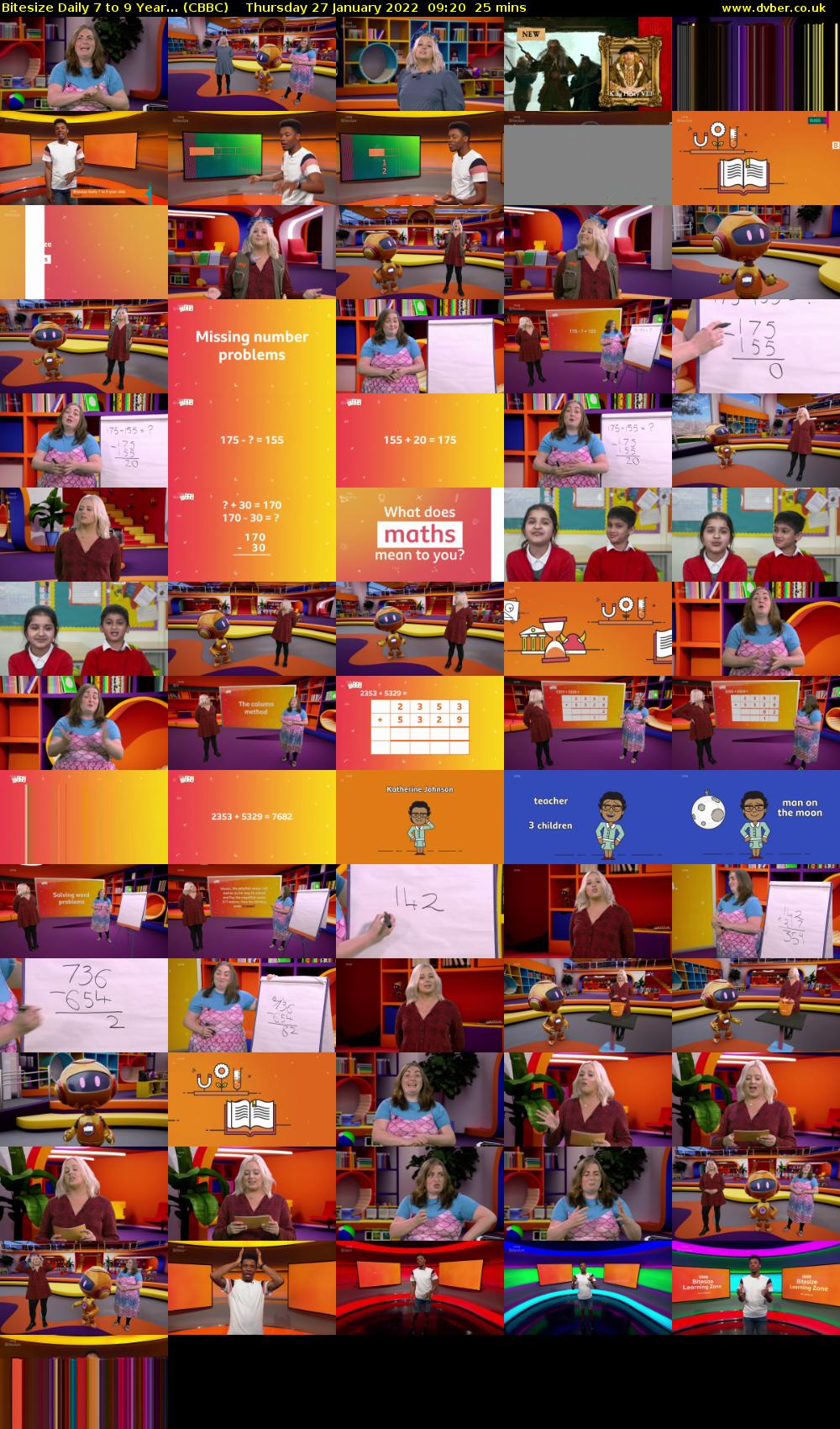 Bitesize Daily 7 to 9 Year... (CBBC) Thursday 27 January 2022 09:20 - 09:45