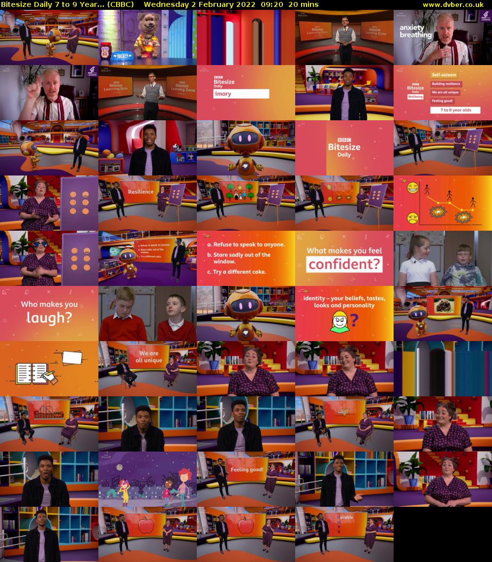 Bitesize Daily 7 to 9 Year... (CBBC) Wednesday 2 February 2022 09:20 - 09:40