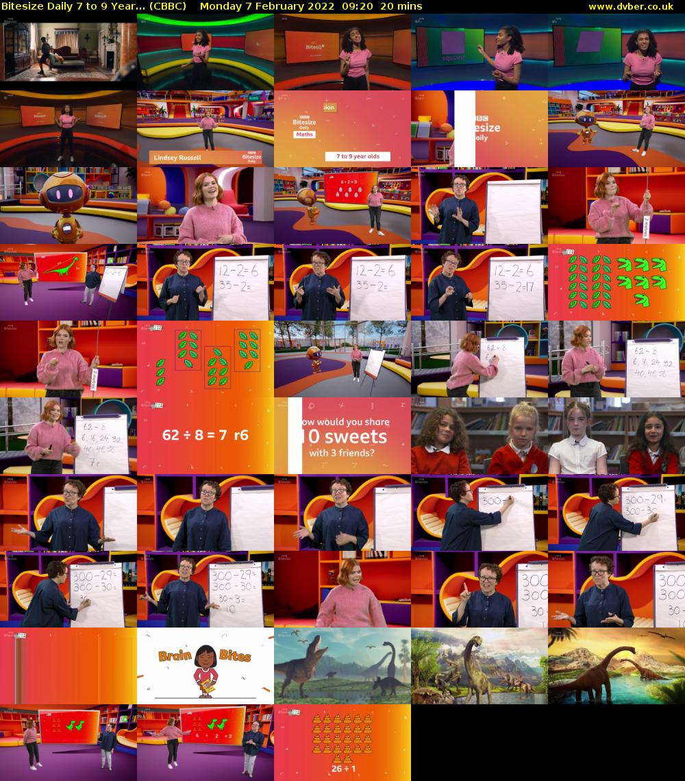 Bitesize Daily 7 to 9 Year... (CBBC) Monday 7 February 2022 09:20 - 09:40