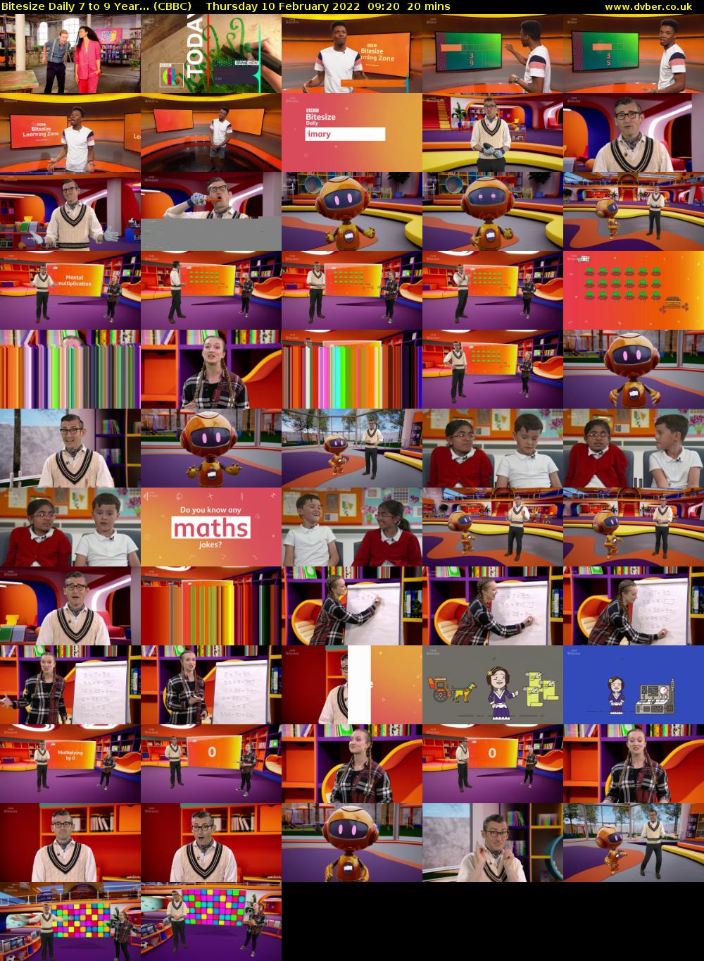 Bitesize Daily 7 to 9 Year... (CBBC) Thursday 10 February 2022 09:20 - 09:40